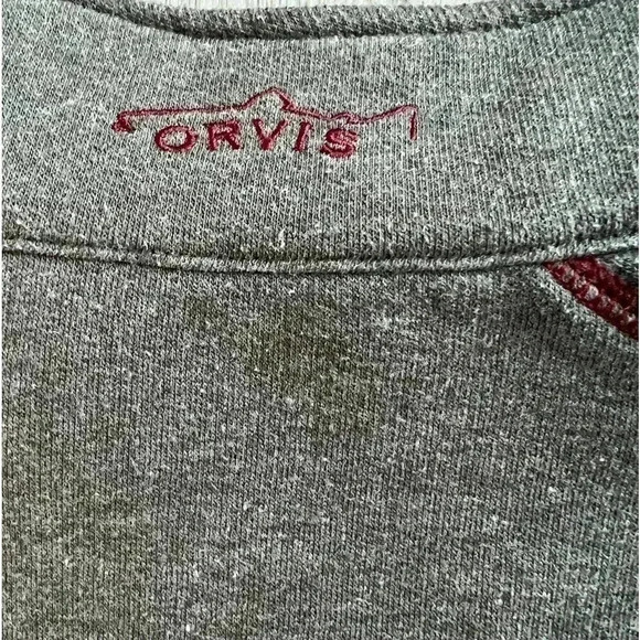 Orvis Men’s Trout Bum  1/4 Zip Gray Pullover Size Medium - Picture 6 of 8